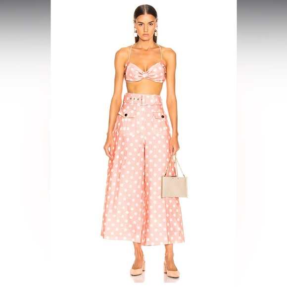 Zimmermann Corsage Safari Pant - Peach & Ivory Dot - Picture 1 of 7